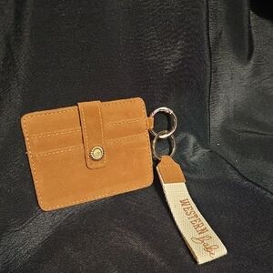 Suede Western Card Holder with Keychain